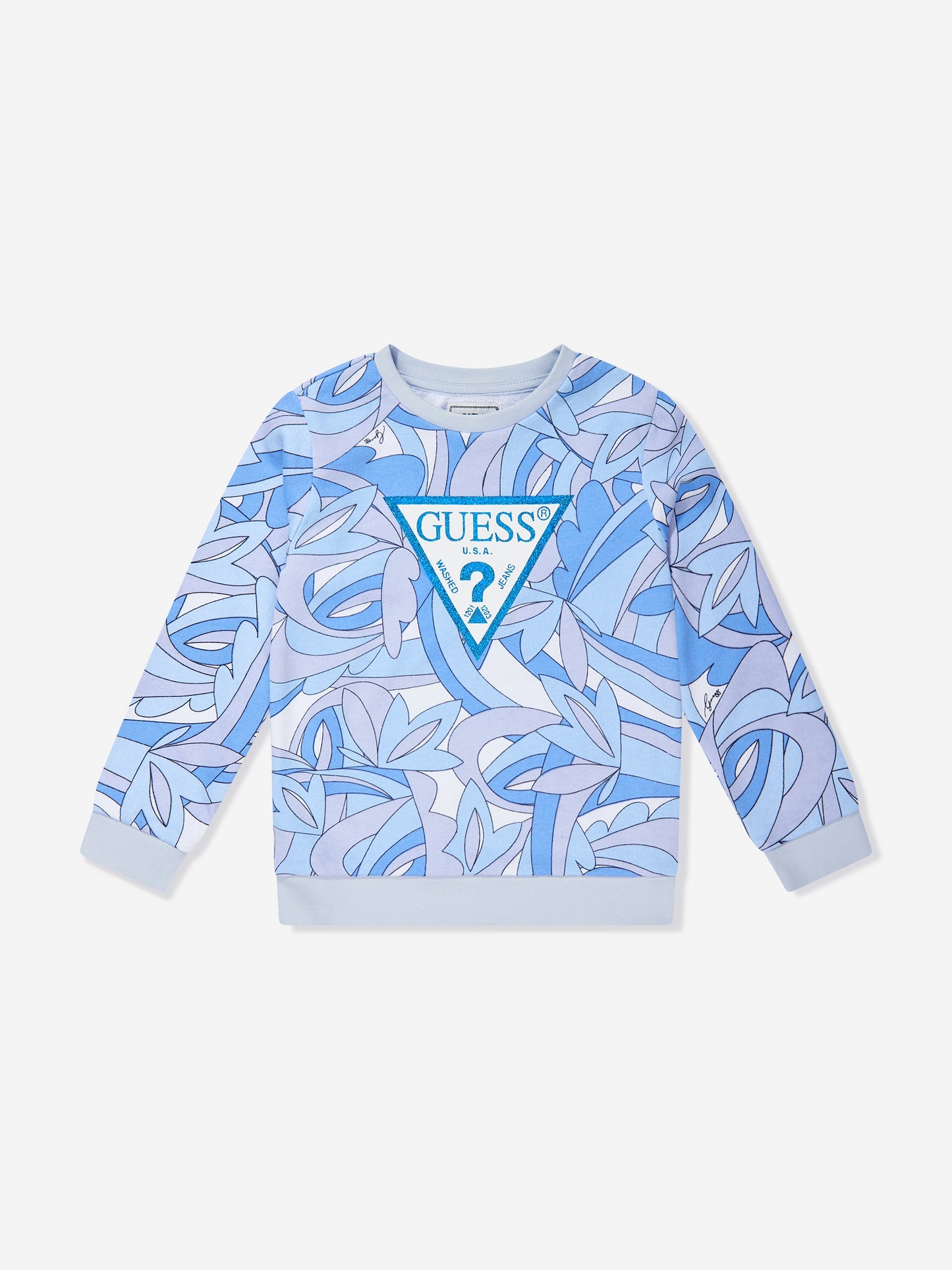 Guess Girls All-Over Print Logo Sweatshirt