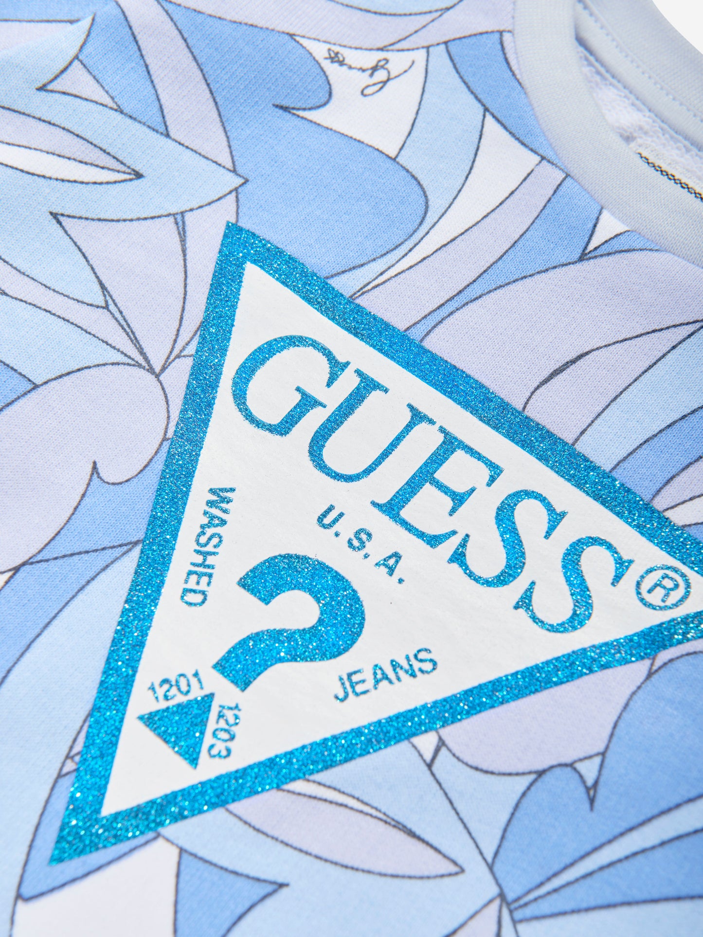 Guess Girls All-Over Print Logo Sweatshirt