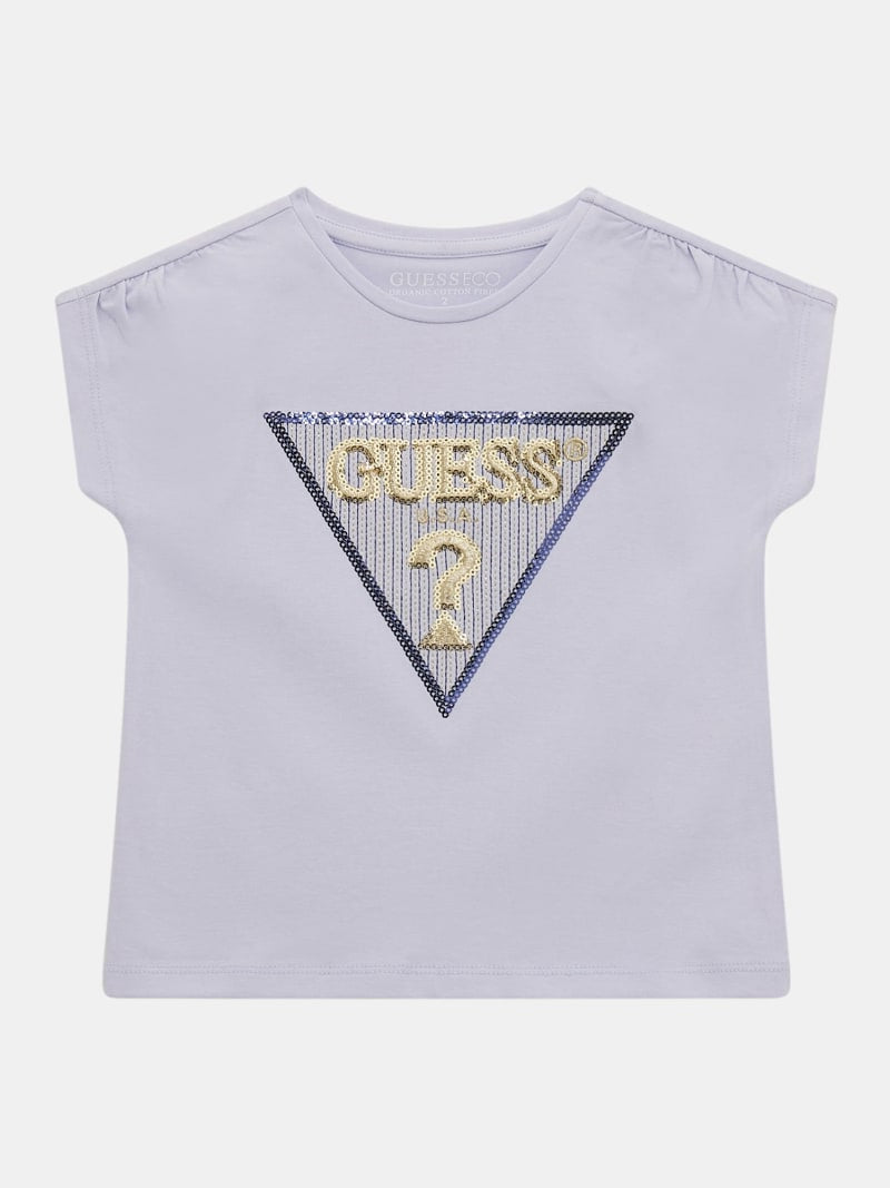 Guess Girls Organic Cotton T-Shirt- Light Blue