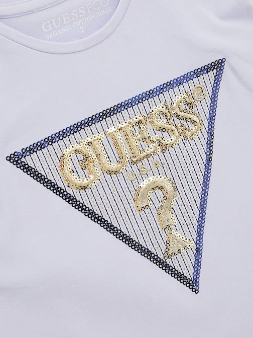 Guess Girls Organic Cotton T-Shirt- Light Blue