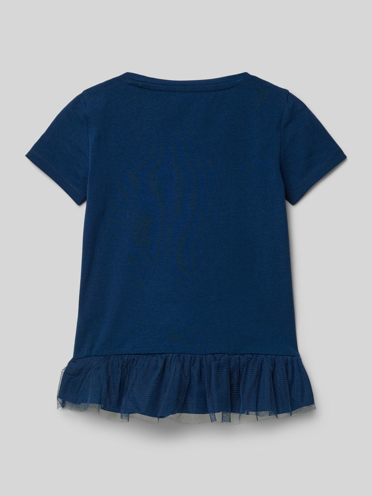 Guess Girls Ruffle Trim Short Sleeve T-Shirt