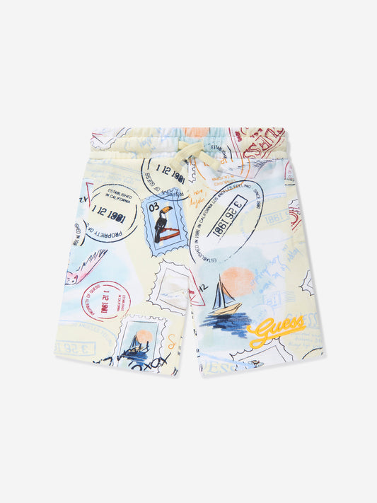 Guess Boys Postal Stamp Print Shorts