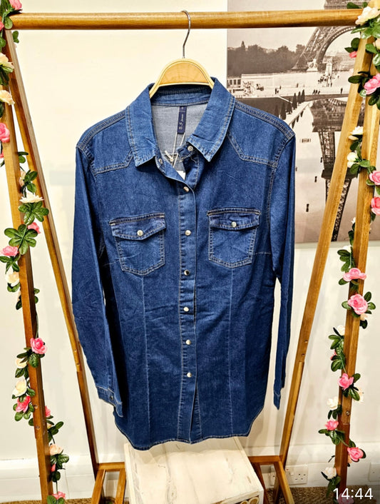 B.S Fashions Classic Denim Shirt Dress