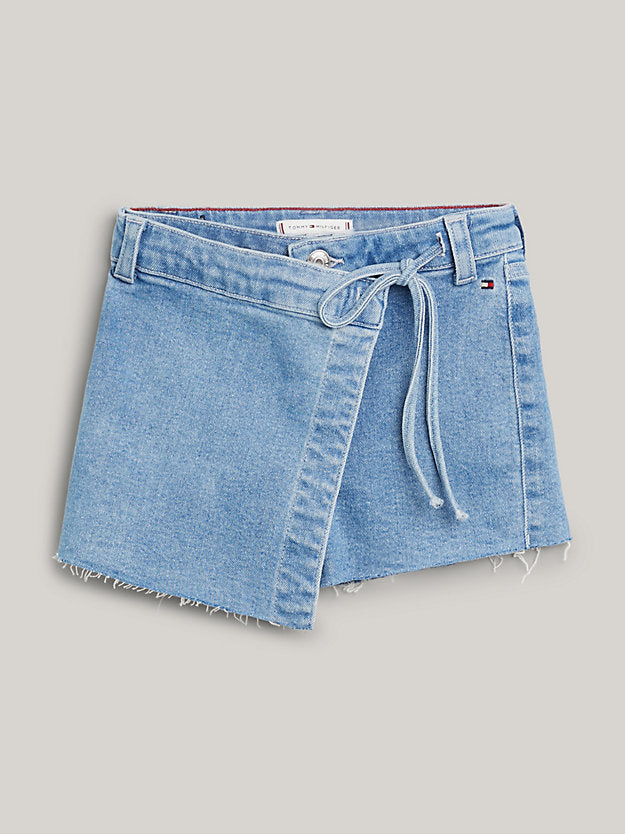 Tommy Hilfiger Girls Light-Wash Denim Skort