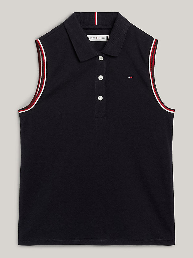 Tommy Hilfiger Girls Sleeveless Pique Regular Fit Polo