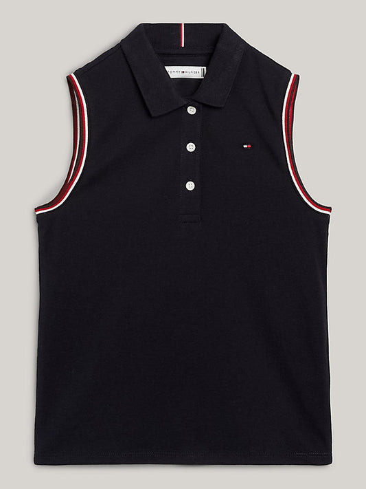 Tommy Hilfiger Girls Sleeveless Pique Regular Fit Polo