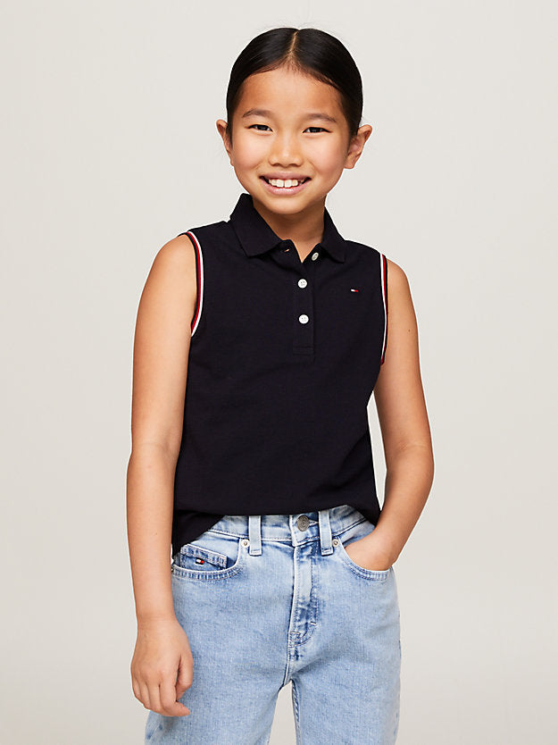 Tommy Hilfiger Girls Sleeveless Pique Regular Fit Polo