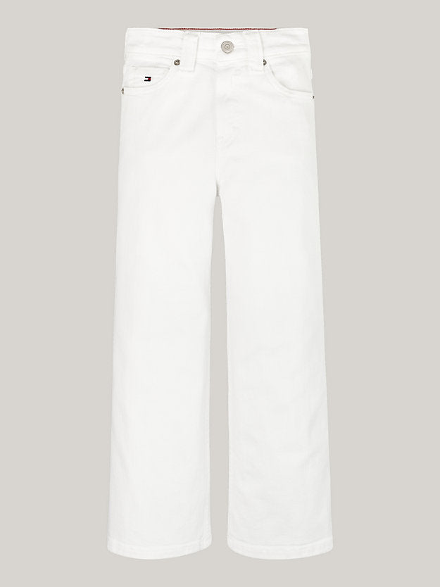 Tommy Hilfiger Girls Wide Leg White Jeans