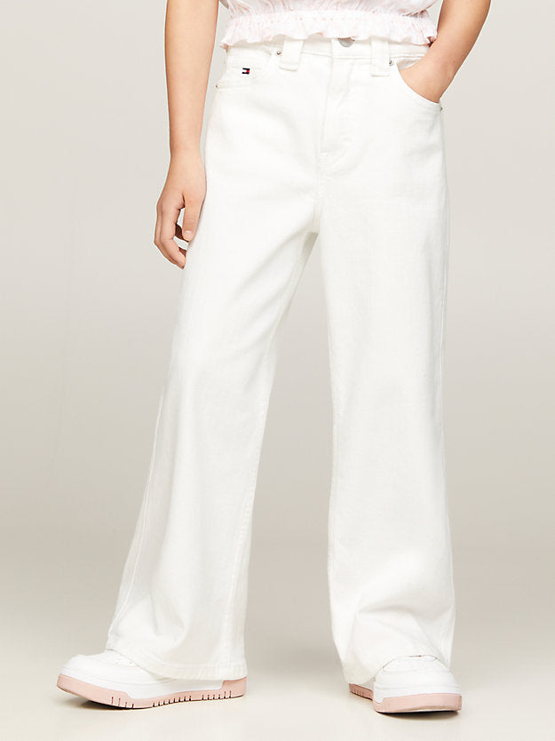 Tommy Hilfiger Girls Wide Leg White Jeans