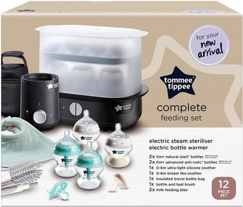 Tommee Tippee Closer to Nature - 12 Piece Complete Feeding Set Black