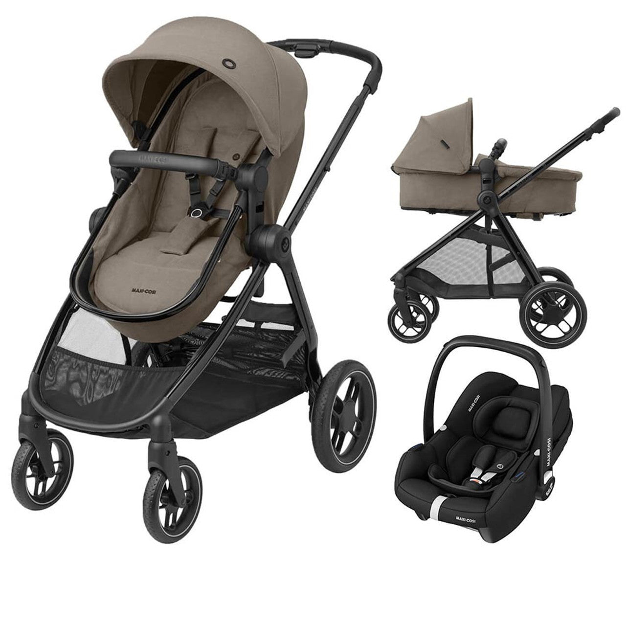 Maxi Cosi Zelia Luxe 2-in-1 Travel System With Cabriofix i-Size - Twillic Truffle