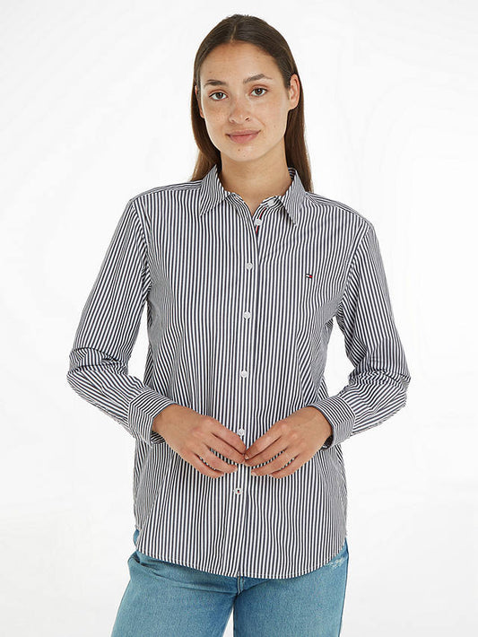 Tommy Hilfiger Womens Organic Cotton Relaxed Fit Shirt