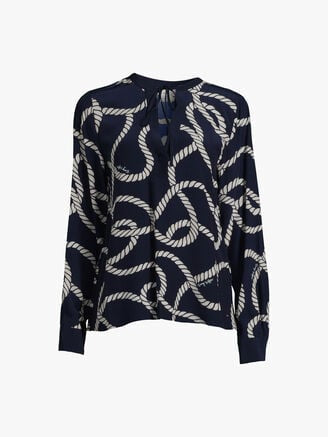 Tommy Hilfiger Womens Rope Print Blouse