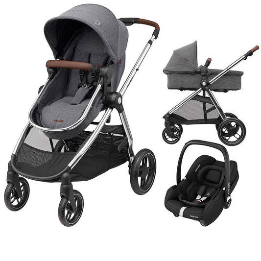 Maxi Cosi Zelia Luxe 2-in-1 Travel System With Cabriofix i-Size - Twillic Grey