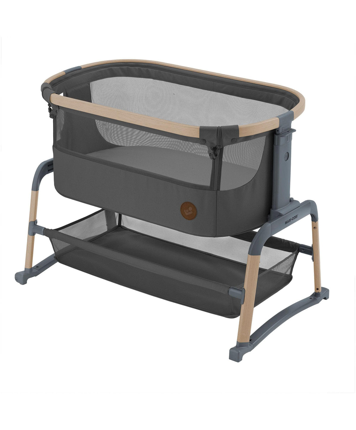 Maxi Cosi Iora Air Bedside Crib- Beyond Graphite inc Organic Cotton Sheets