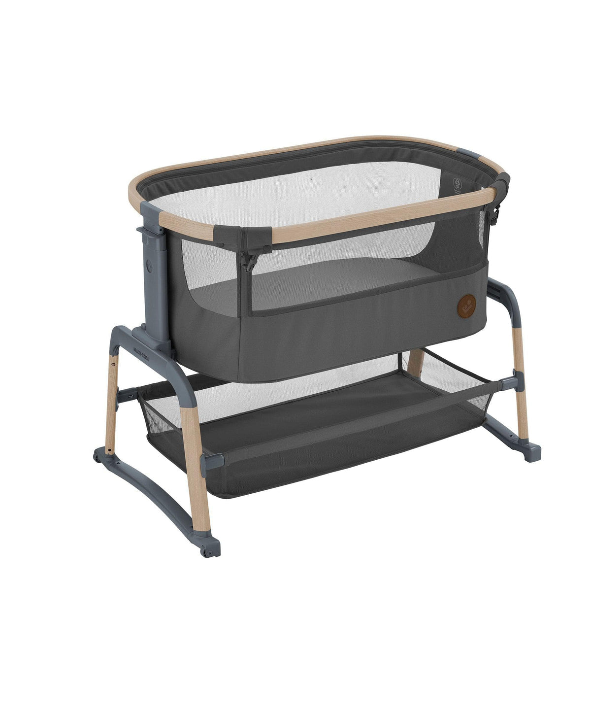 Maxi Cosi Iora Air Bedside Crib- Beyond Graphite inc Organic Cotton Sheets