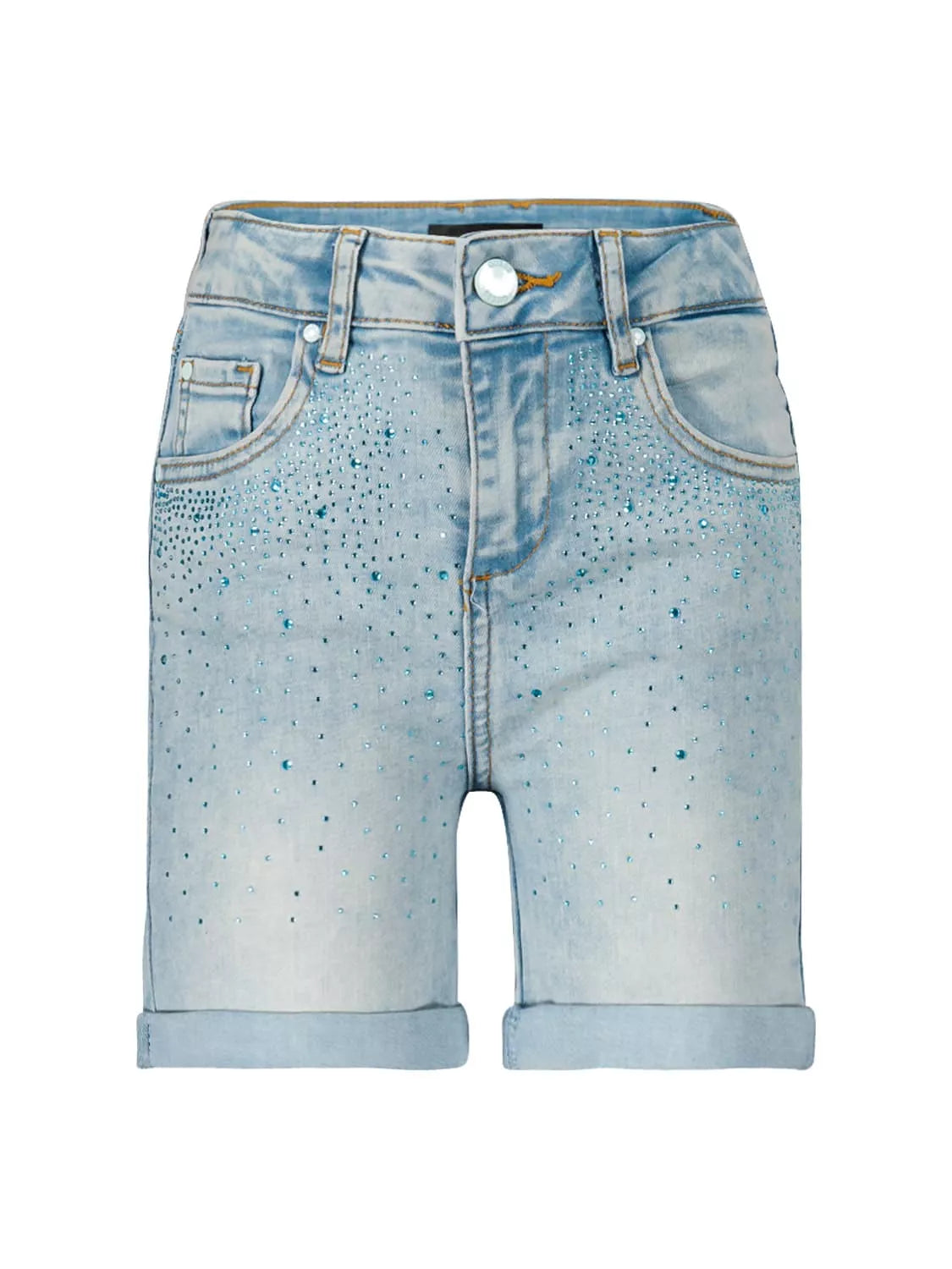 Guess Girls Denim Washed Shorts - Blue Diamanté