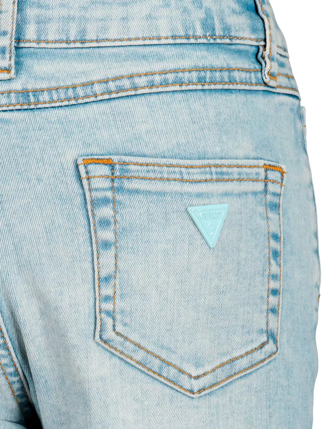 Guess Girls Denim Washed Shorts - Blue Diamanté