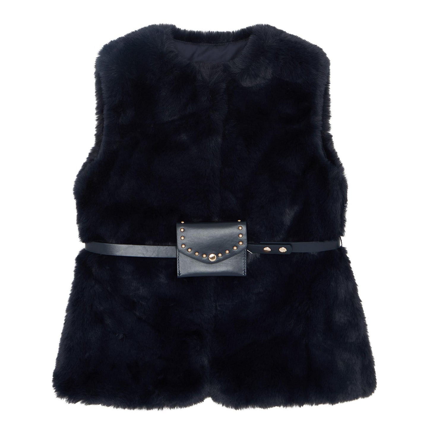 Mayoral Girls Fur Gilet With Belt 4365