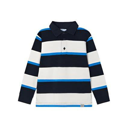 Mayoral Boys Long Sleeve Striped Polo Top 4104