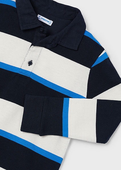 Mayoral Boys Long Sleeve Striped Polo Top 4104