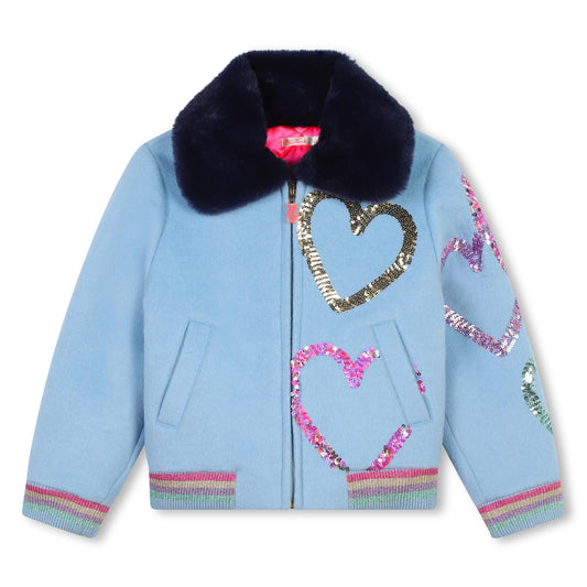 Billieblush Wool Heart Sequin Jacket U20433