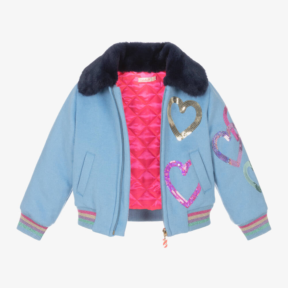 Billieblush Wool Heart Sequin Jacket U20433