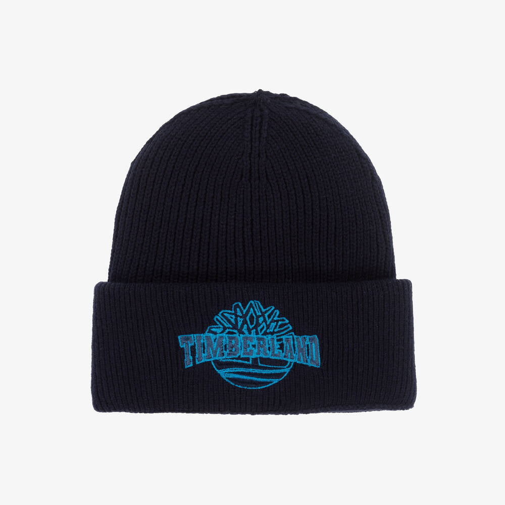 Timberland Boys Navy Cotton Knit Beanie Hat T60360