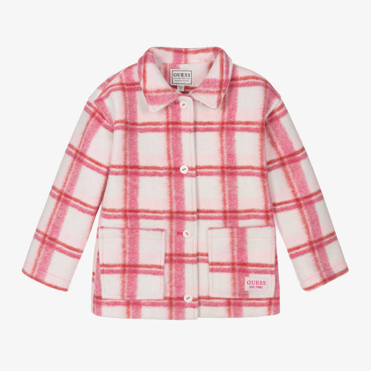 Guess Girls Pink Check Jacket