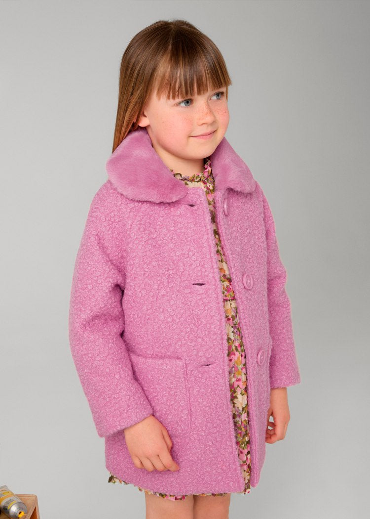 Mayoral Girl Teddy Coat with Fur Collar 4487