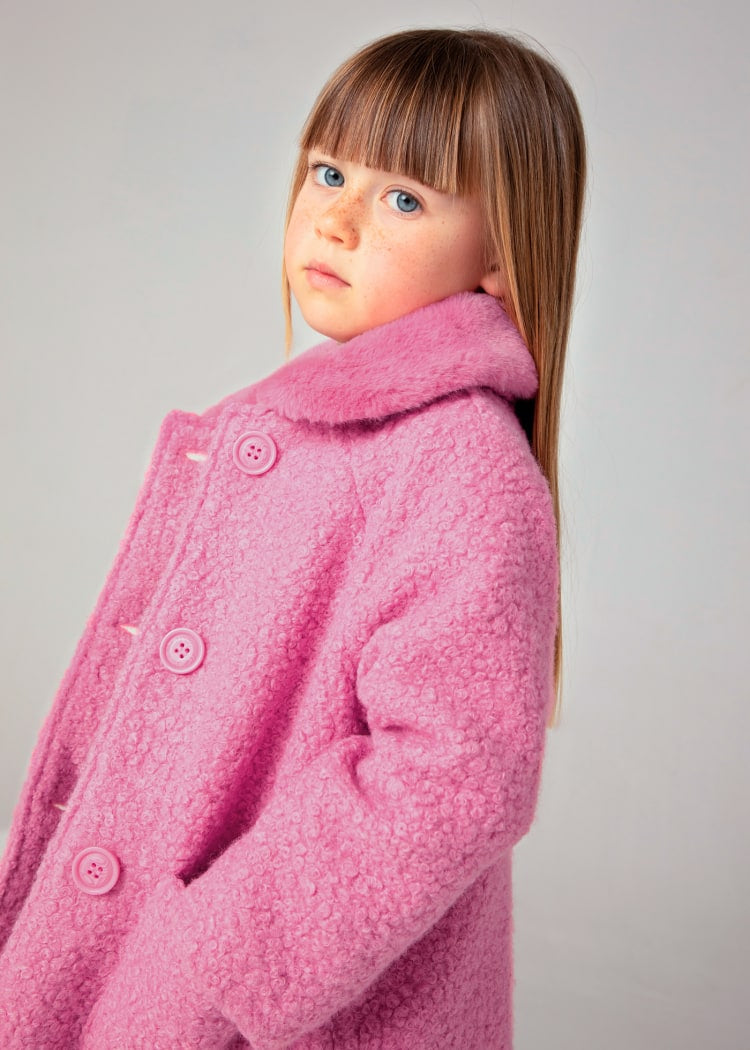 Mayoral Girl Teddy Coat with Fur Collar 4487