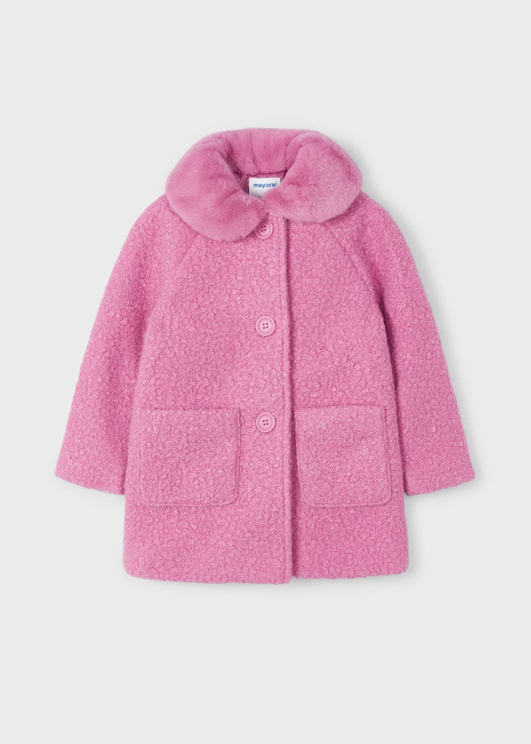 Mayoral Girl Teddy Coat with Fur Collar 4487