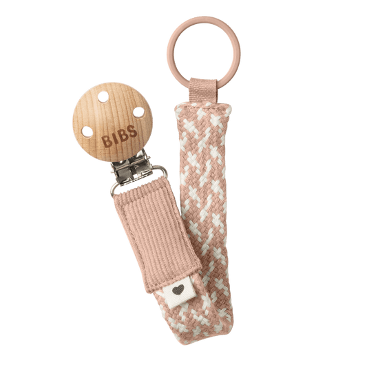 Bibs Pacifier Clip - Blush/Ivory