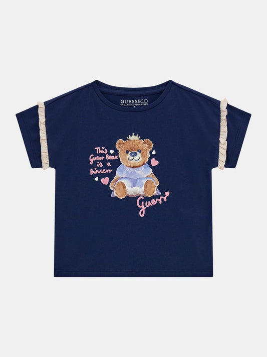 Guess Girls Navy Printed Bear T-shirt
