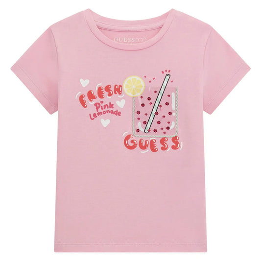 Guess Girls Pink Lemonade T-Shirt - K5GI17K6YW4