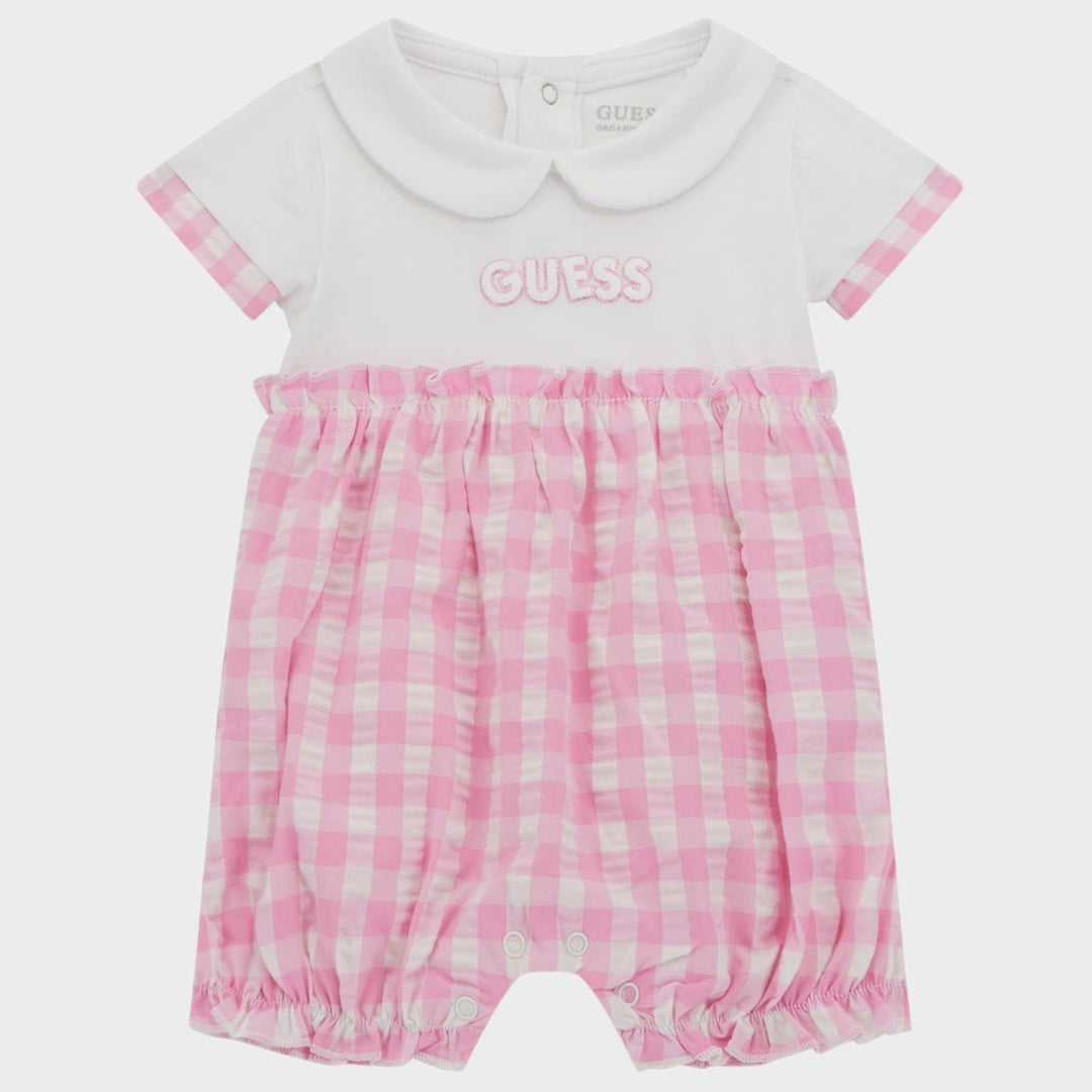 Guess Baby Girls White & Pink Romper