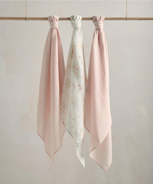 Mamas & Papas Large Floral Muslin Cloths - 3 pack