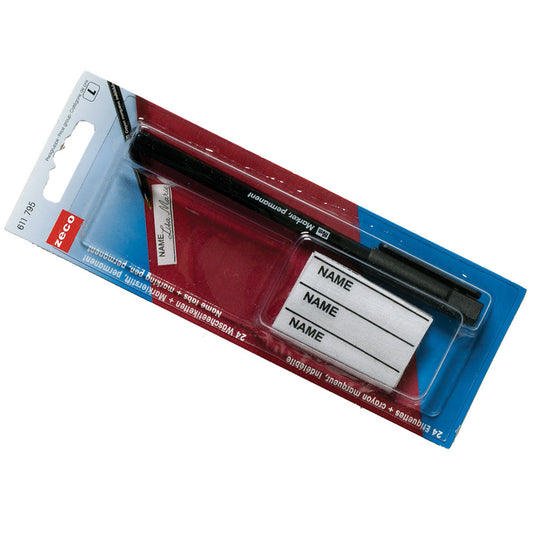 Zeco name tabs and pen