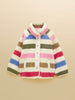 Joules Girls Borg Multi Stripe Fleece Zip Jacket