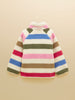 Joules Girls Borg Multi Stripe Fleece Zip Jacket