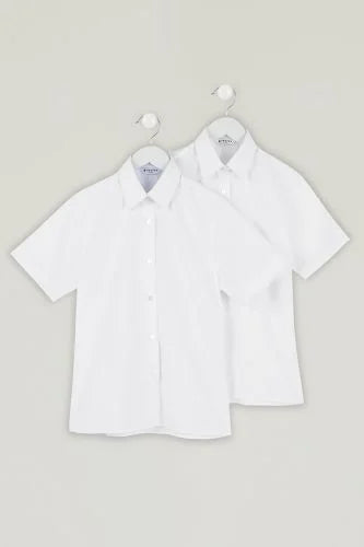 White Twin Pack Short Sleeve Blouse