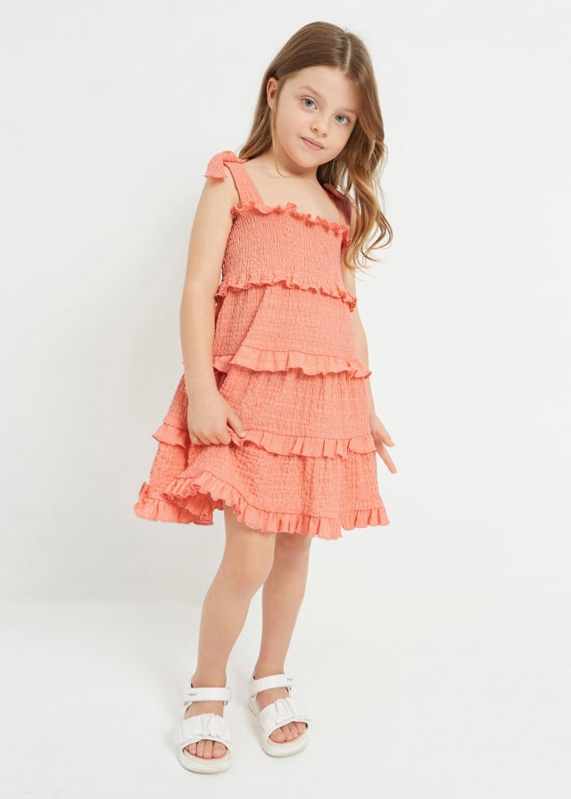 Mayoral Girls Smock Stitch Dress 3934