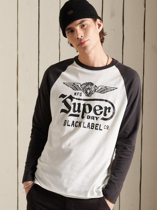 Superdry Black Out Raglan Long Sleeve T-Shirt